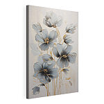 Canvas Schilderijen Schilderij van bloemen op een witte ondergrond