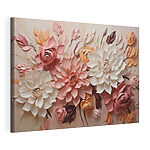 Canvas Schilderijen Een groep bloemen aan een muur