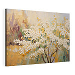 Canvas Schilderijen Schilderij van een boom met witte bloemen