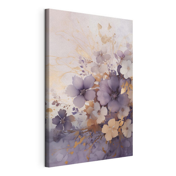 Schilderij van bloemen op een witte ondergrond Canvas Schilderijen Schilderij van bloemen op een witte ondergrond