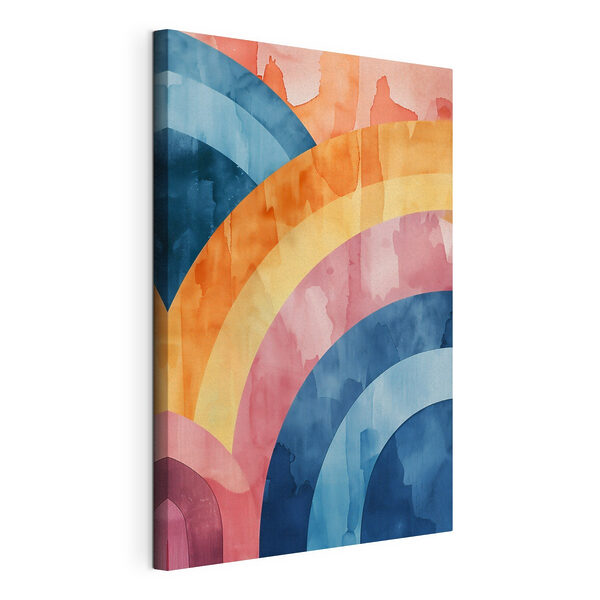 Kleurrijk kunstwerk met een regenboog Canvas Schilderijen Kleurrijk kunstwerk met een regenboog