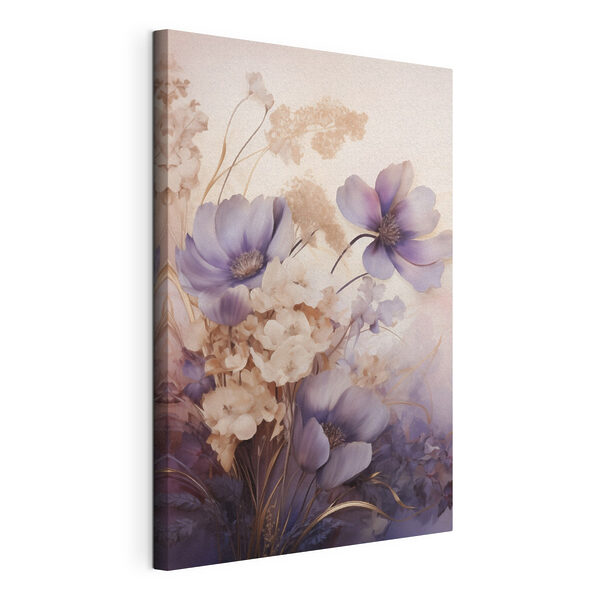 - Fijne bloemen in zachte tinten Canvas Schilderijen - Fijne bloemen in zachte tinten