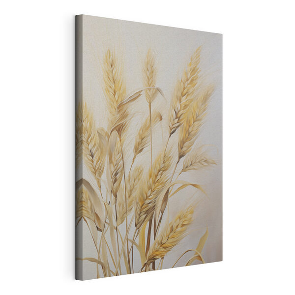 Schilderij van tarwe op een witte achtergrond Canvas Schilderijen Schilderij van tarwe op een witte achtergrond