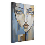 Canvas Schilderijen Schilderij van het gezicht van een vrouw