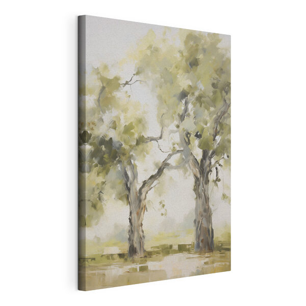 Schilderij van twee bomen Canvas Schilderijen Schilderij van twee bomen