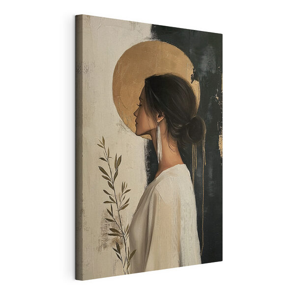 Canvas Schilderijen Vrouw in een witte jurk