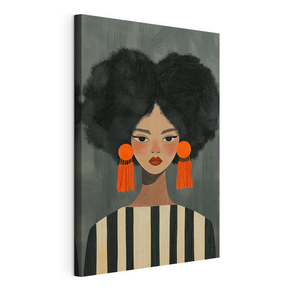 Vrouw met grote oorbellen Canvas Schilderijen Vrouw met grote oorbellen