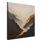 Canvas Schilderijen Bergketen met rook