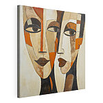 Canvas Schilderijen Schilderij van twee gezichten