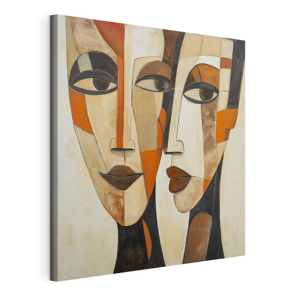 Schilderij van twee gezichten Canvas Schilderijen Schilderij van twee gezichten