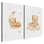 Modulaire canvasprint Teddybeer in een doos met ballonnen