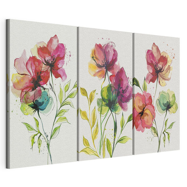Modulaire canvasprint Bloemencollage
