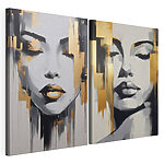 Modulaire canvasprint Schilderij van het gezicht van een vrouw