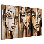 Modulaire canvasprint Collage van schilderijen van het gezicht van een vrouw