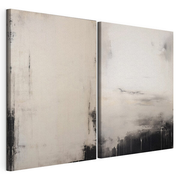 Schilderij van een man en een vrouw Modulaire canvasprint Schilderij van een man en een vrouw
