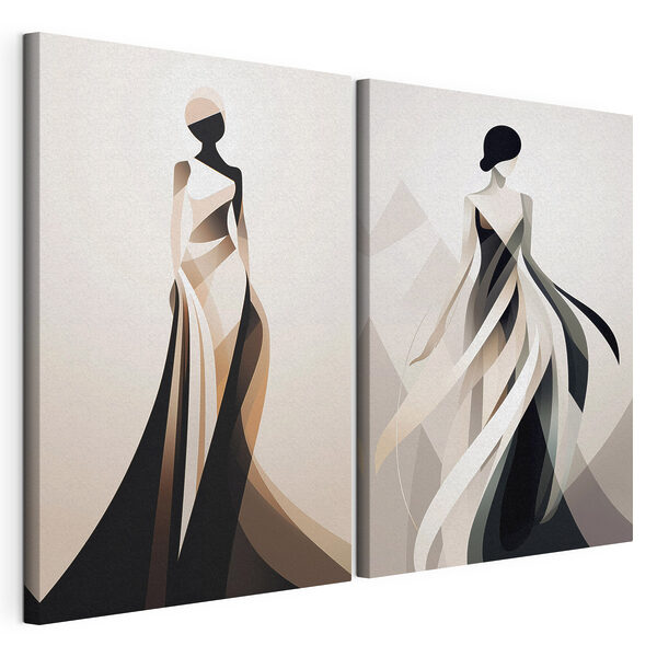 Modulaire canvasprint Vrouw in een jurk