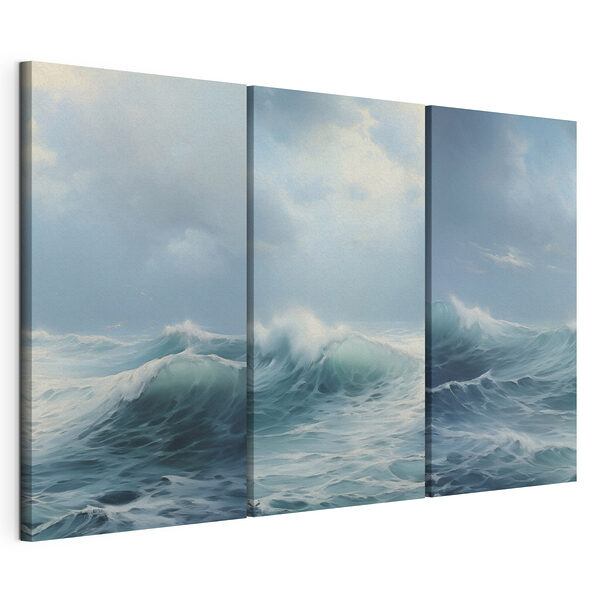 Een groep golven in de oceaan Modulaire canvasprint Een groep golven in de oceaan