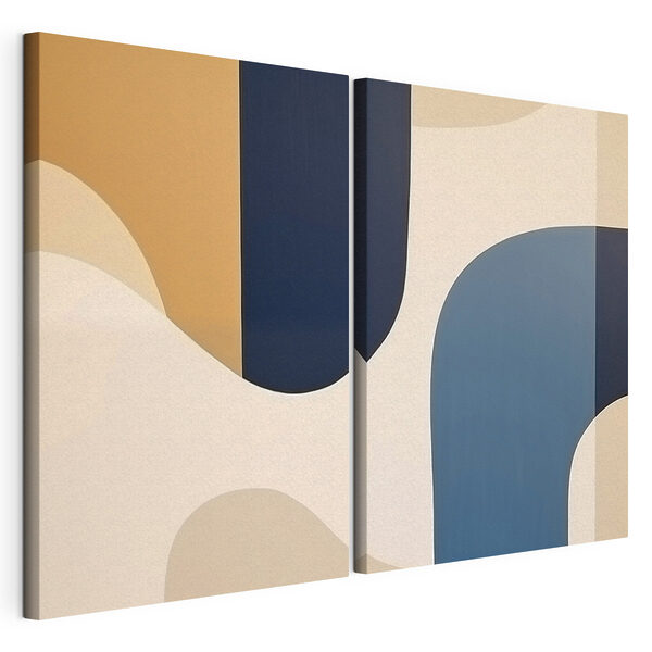 Modulaire canvasprint Zachte vormen in een rustig kleurenpalet
