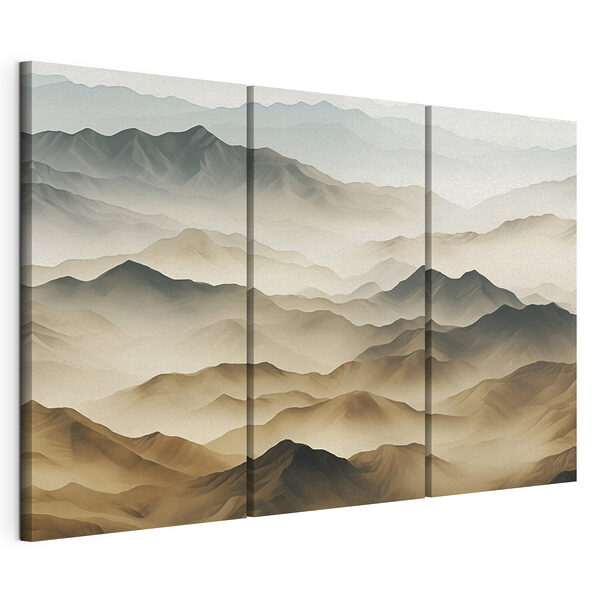 Bergketen met mist Modulaire canvasprint Bergketen met mist