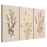 Modulaire canvasprint Schilderij van witte bloemen
