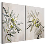Modulaire canvasprint Schilderij van olijven aan een tak