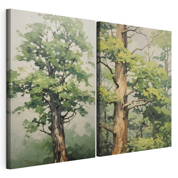 Schilderij van een boom Modulaire canvasprint Schilderij van een boom
