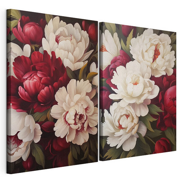 Levendige bloemen in harmonie en kleur Modulaire canvasprint Levendige bloemen in harmonie en kleur