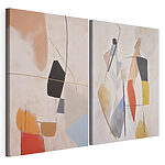 Modulaire canvasprint Abstracte vormen in harmonieuze kleuren