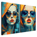 Modulaire canvasprint Vrouw met een zonnebril op