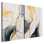 Modulaire canvasprint Twee schilderijen in verschillende kleuren