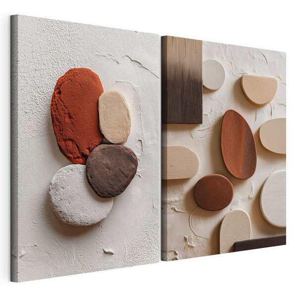 Modulaire canvasprint Unieke texturen en kleuren in harmonie