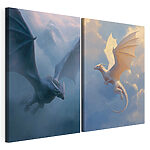 Modulaire canvasprint Collage van draken die door de lucht vliegen