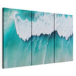 Modulaire canvasprint Golven die op het zandstrand aanspoelen