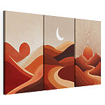 Modulaire canvasprint Bergketen met zon en wolken
