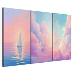Modulaire canvasprint Zeilboot op het water