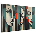 Modulaire canvasprint Collage van schilderijen van het gezicht van een vrouw