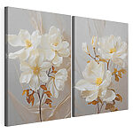 Modulaire canvasprint Zachte bloemmotieven tegen een rustige achtergrond