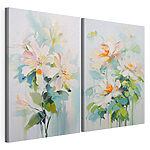 Modulaire canvasprint Schilderij van bloemen op een witte ondergrond