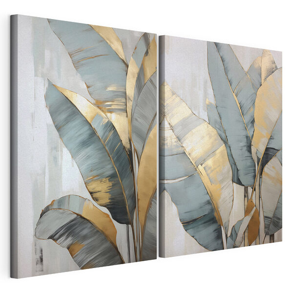 - Elegant blad in zachte tinten Modulaire canvasprint - Elegant blad in zachte tinten