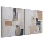 Modulaire canvasprint Schilderij in verschillende tinten grijs en zwart