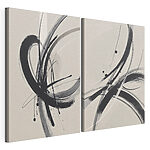 Modulaire canvasprint Zwart-witafbeelding van een wervelend patroon