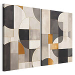 Modulaire canvasprint Abstracte vormen in ingetogen tinten