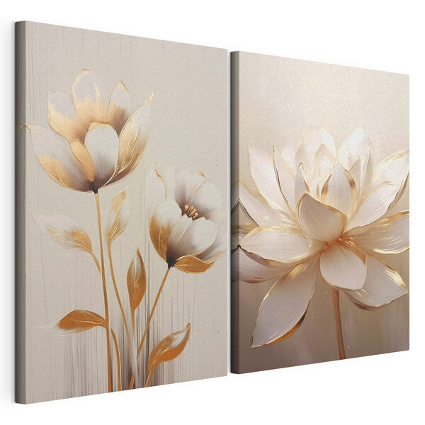 Bloemencollage Modulaire canvasprint Bloemencollage
