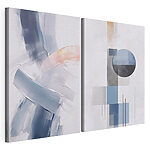 Modulaire canvasprint Twee schilderijen in verschillende kleuren