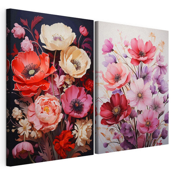 Modulaire canvasprint Bloemencollage