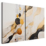 Modulaire canvasprint Artistieke abstractie in contrasterende kleuren