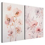 Modulaire canvasprint Schilderij van bloemen op een witte ondergrond