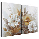 Modulaire canvasprint Zachte bloemen in warme tinten
