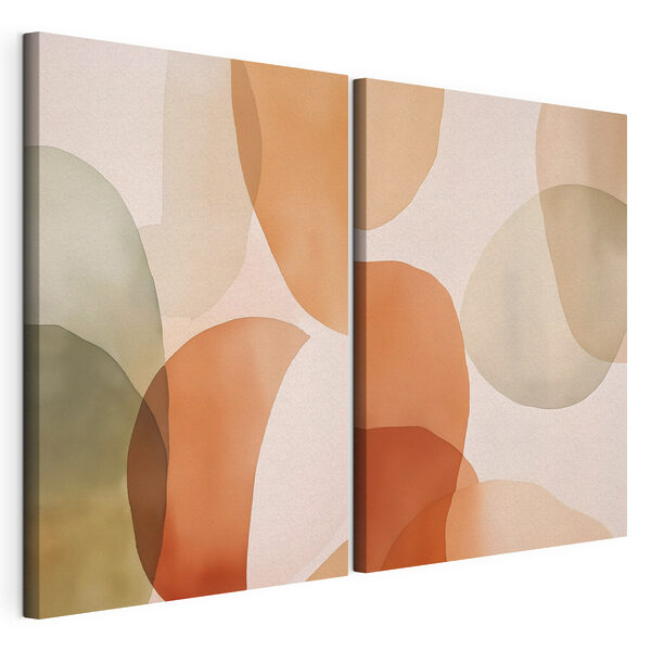 Modulaire canvasprint Zachte tinten en vloeiende vormen komen samen