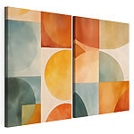 Modulaire canvasprint Levendige vormen in warme kleuren